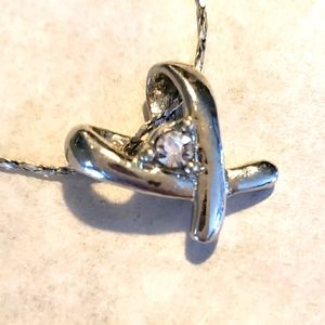 Silver tone Heart necklace